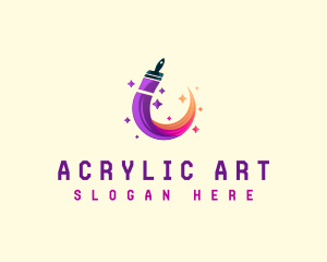 Acrylic - Sparkling Paint Brush logo design
