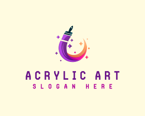 Sparkling Paint Brush logo design