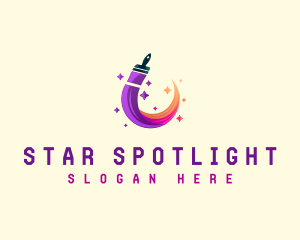 Sparkling Paint Brush logo design