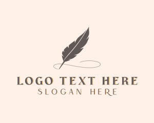 Feather - Blog Writer Stationery logo design