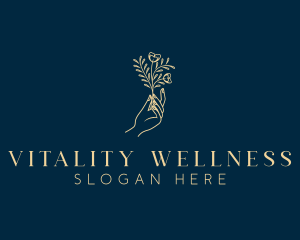 Wellness Flower Hand logo design
