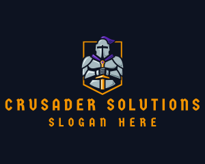Crusader - Medieval Knight Gaming logo design