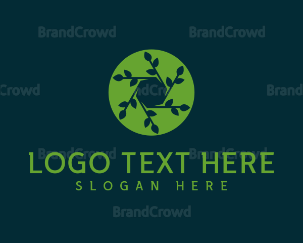 Hexagon Leaf Plant Logo