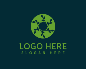 Hexagon Leaf Plant Logo