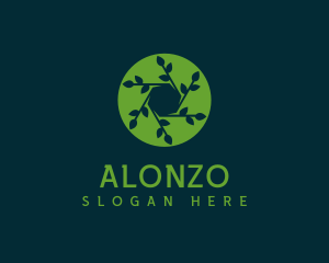 Hexagon Leaf Plant logo design