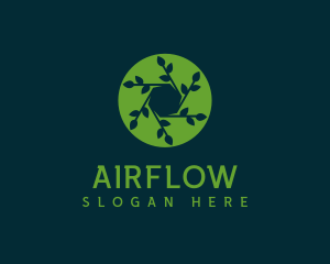 Hexagon Leaf Plant logo design