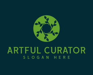 Hexagon Leaf Plant logo design