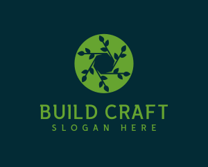 Hexagon Leaf Plant logo design