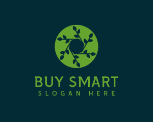 Hexagon Leaf Plant logo design