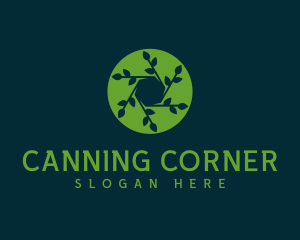 Hexagon Leaf Plant logo design