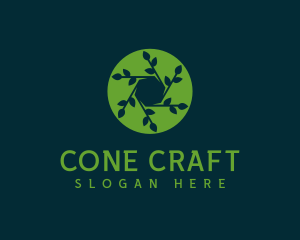 Hexagon Leaf Plant logo design