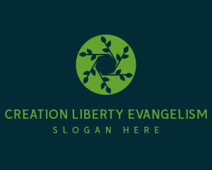 Hexagon Leaf Plant logo design