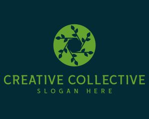 Hexagon Leaf Plant logo design