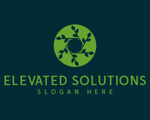 Hexagon Leaf Plant logo design