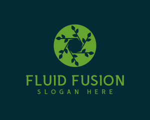 Hexagon Leaf Plant logo design