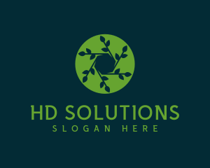 Hexagon Leaf Plant logo design