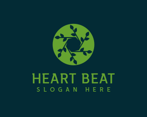 Hexagon Leaf Plant logo design