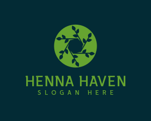 Hexagon Leaf Plant logo design