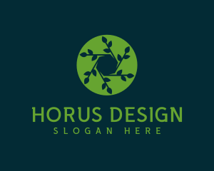 Hexagon Leaf Plant logo design