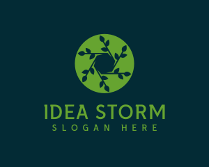 Hexagon Leaf Plant logo design