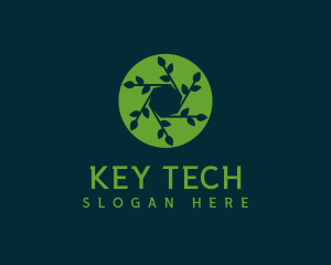 Hexagon Leaf Plant logo design