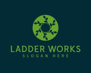 Hexagon Leaf Plant logo design