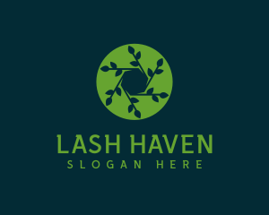 Hexagon Leaf Plant logo design