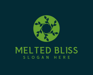 Hexagon Leaf Plant logo design