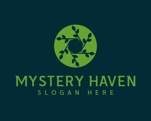 Hexagon Leaf Plant logo design