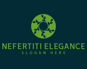 Hexagon Leaf Plant logo design