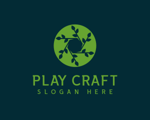 Hexagon Leaf Plant logo design