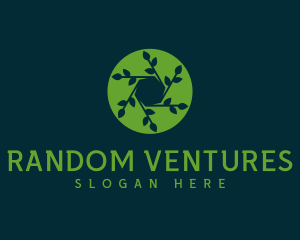 Hexagon Leaf Plant logo design