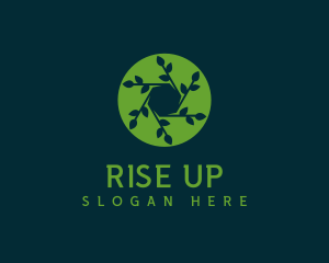 Hexagon Leaf Plant logo design