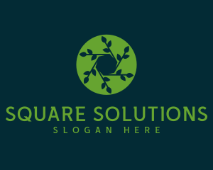 Hexagon Leaf Plant logo design