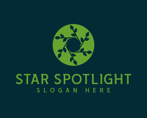 Hexagon Leaf Plant logo design