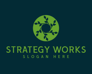 Hexagon Leaf Plant logo design