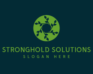 Hexagon Leaf Plant logo design