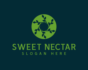 Hexagon Leaf Plant logo design