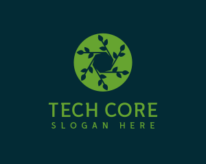 Hexagon Leaf Plant logo design