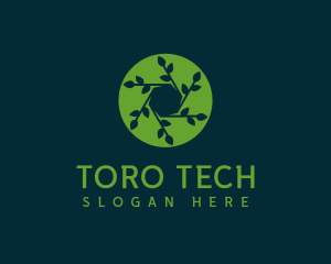 Hexagon Leaf Plant logo design