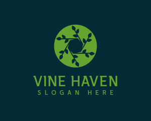 Hexagon Leaf Plant logo design