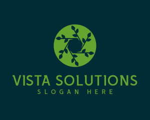 Hexagon Leaf Plant logo design