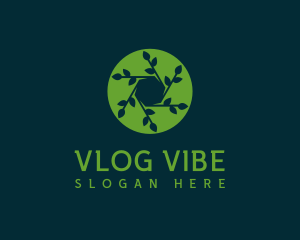 Vlogging - Hexagon Leaf Plant logo design