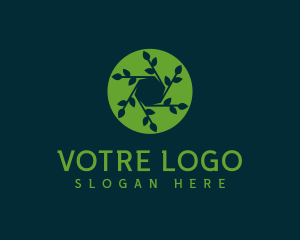 Hexagon Leaf Plant logo design