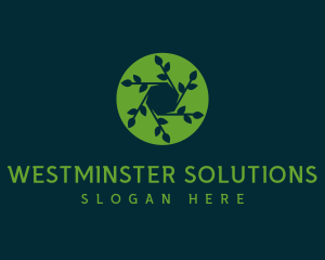 Hexagon Leaf Plant logo design