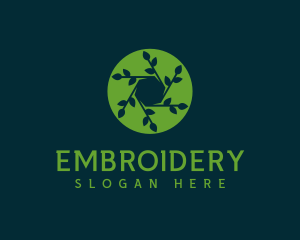 Hexagon Leaf Plant logo design