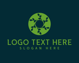 Hexagon Leaf Plant Logo