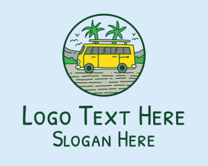 Hippie - Trailer Van Road Trip logo design