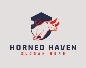 Horned - Wild Bull Horn logo design