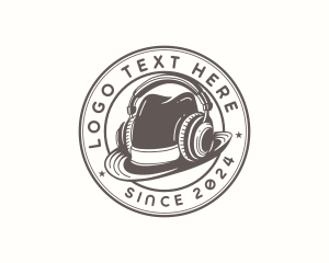 Vintage - Fedora Music Headphones logo design